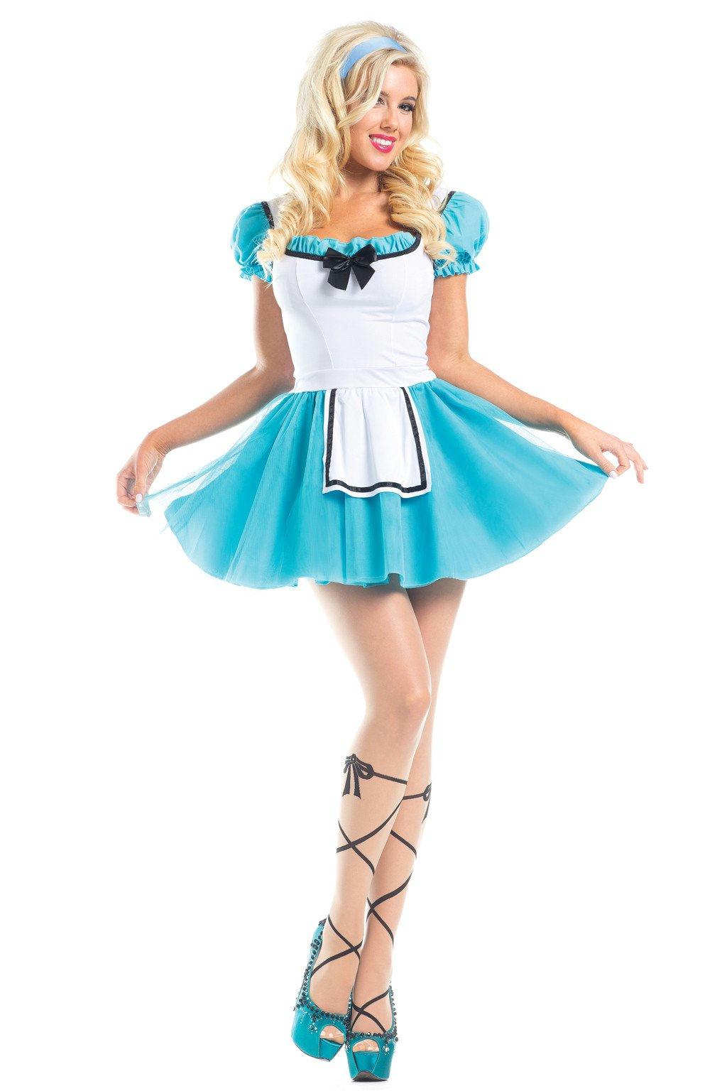 BW1543 2 Piece Wonderland Hero Blue White Female Costumes & Lingerie - Tophatter Daily Deals