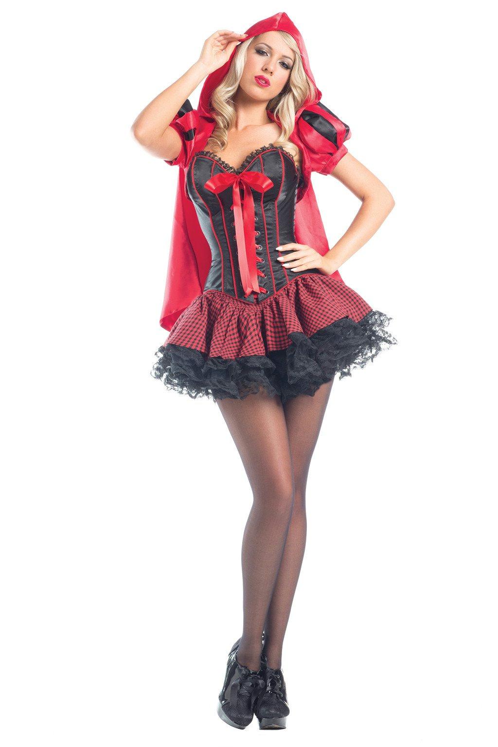 BW1556 6 Piece Sassy Riding Hood Red Black Female Costumes & Lingerie - Tophatter Daily Deals