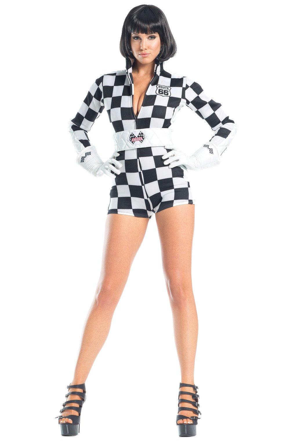 BW1565 3 Piece Speedy Racer Black White Female Costumes & Lingerie - Tophatter Daily Deals