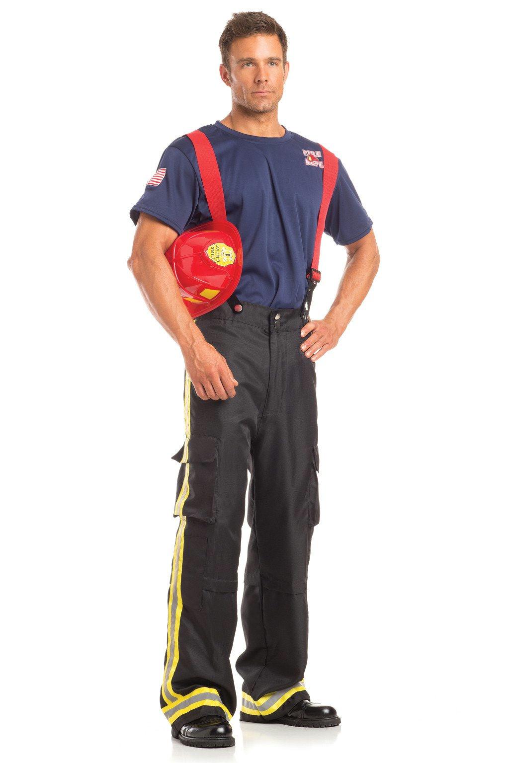 BW1612 3 Piece Fierce Firefighter Black Blue Red Male M L Costumes & Lingerie - Tophatter Daily Deals