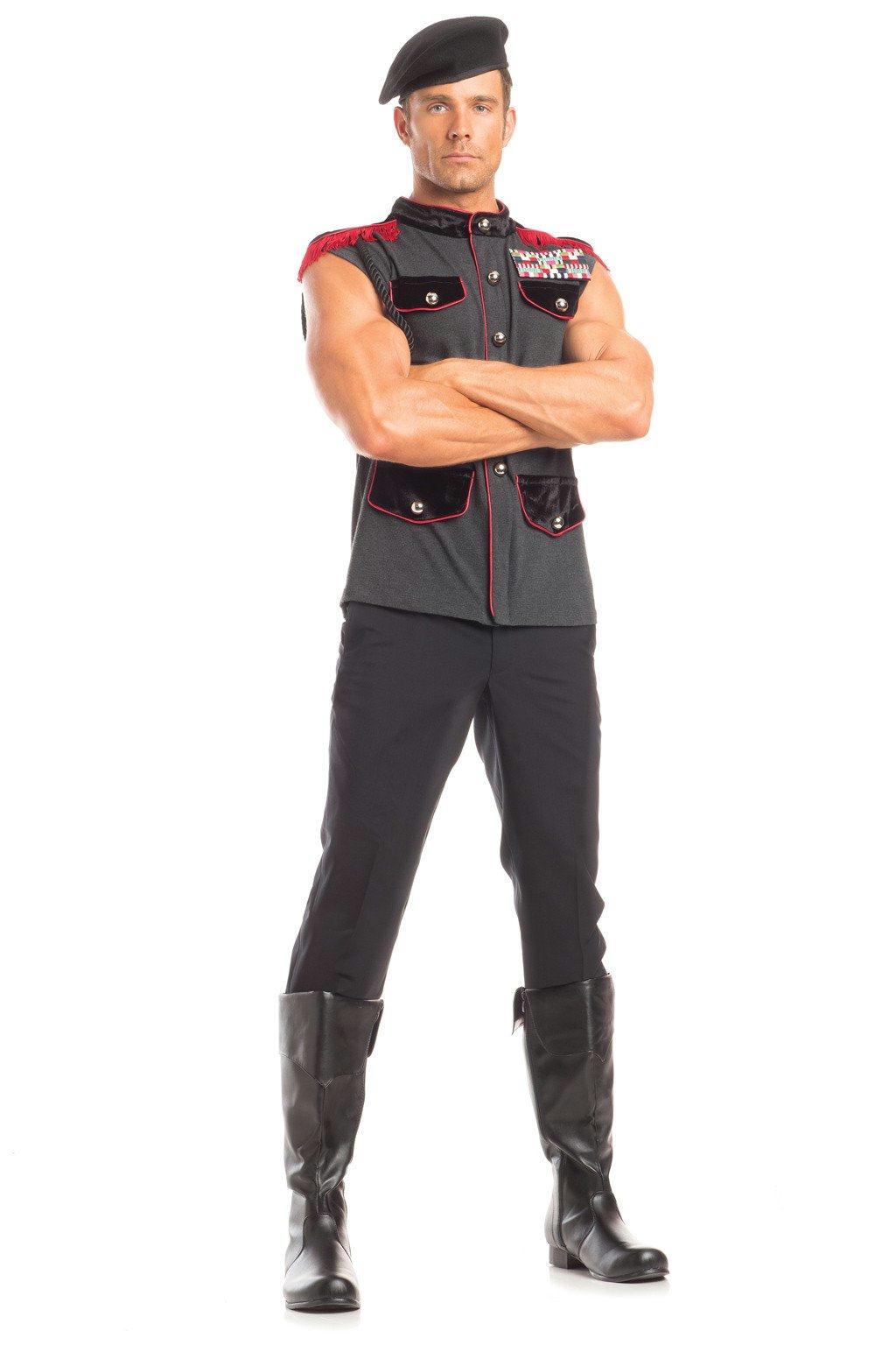 BW1615 2 Piece Outstanding Officer Black Grey Red Male Costumes & Lingerie - Tophatter Daily Deals