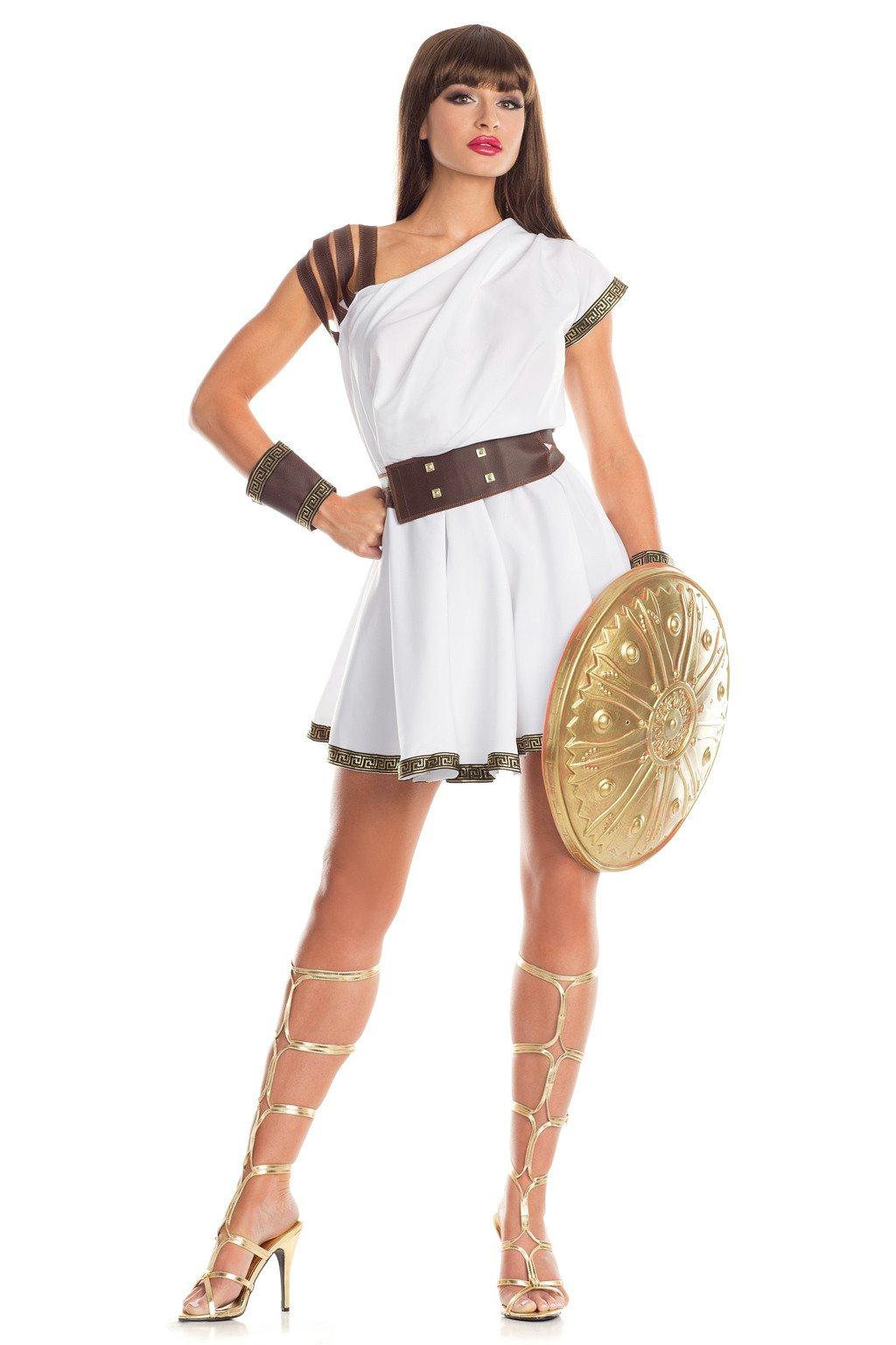 BW1659 3 Piece Gallant Gladiatrix White Brown Female Costumes & Lingerie - Tophatter Daily Deals