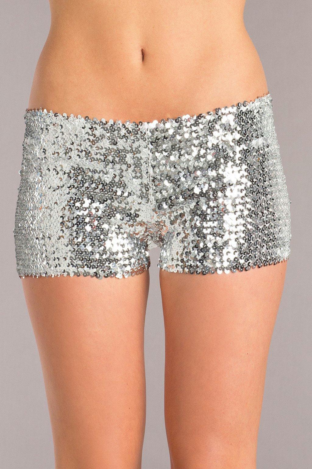 BW1676SL Booty Shorts Silver Female Costumes & Lingerie - Tophatter Daily Deals