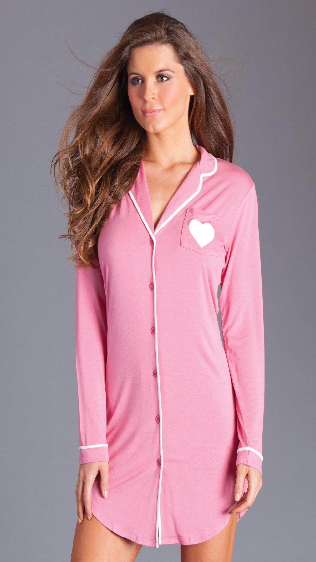 BW1701DP Stacey Nightshirt Deep Pink Female Costumes & Lingerie - Tophatter Daily Deals