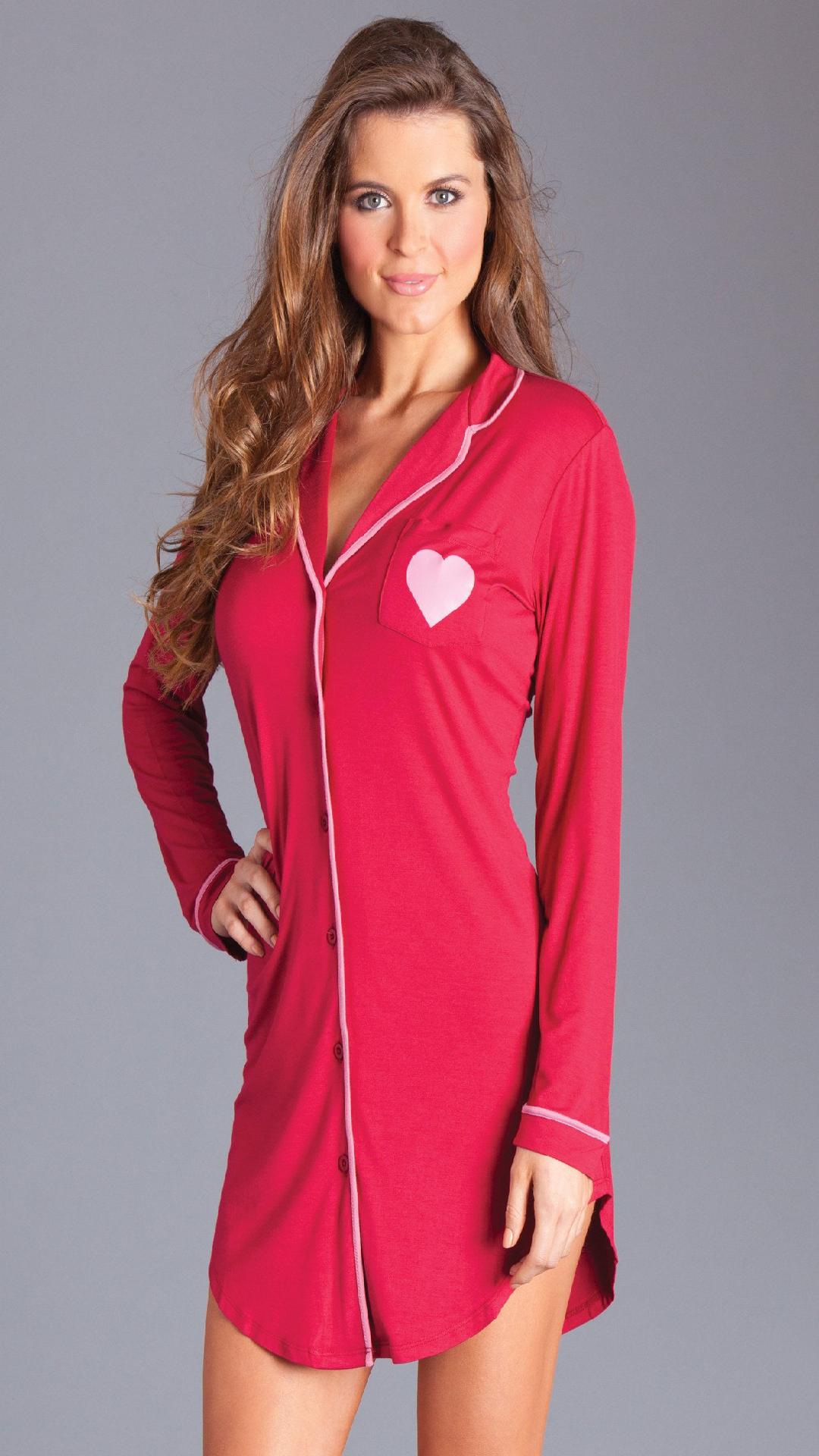 BW1701R Stacey Nightshirt Red Female Costumes & Lingerie - Tophatter Daily Deals