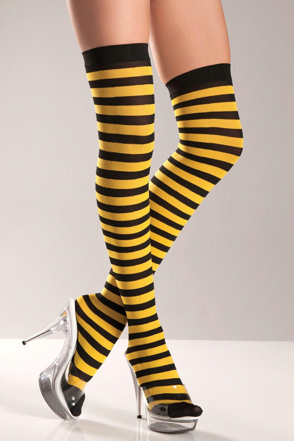 BW504 Thigh Highs Yellow Black Female One Size Costumes & Lingerie - Tophatter Daily Deals