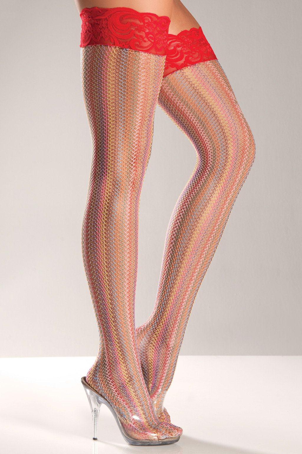 BW616 Thigh Highs Rainbow Rainbow Female One Size Costumes & Lingerie - Tophatter Daily Deals