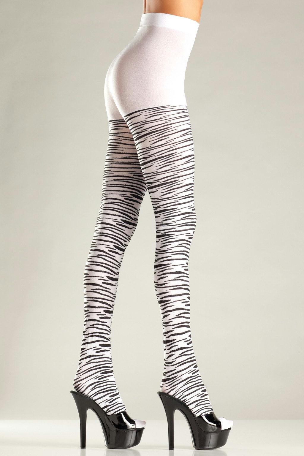 BW677B Pantyhose White Black Female One Size Costumes & Lingerie - Tophatter Daily Deals