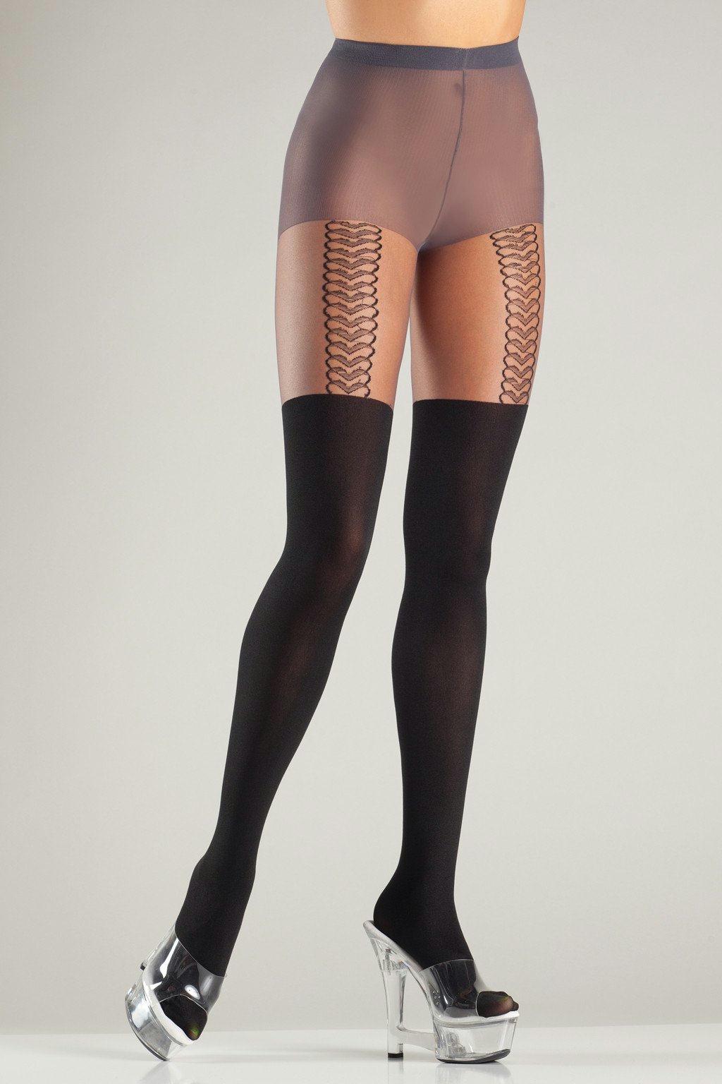 BW708 Pantyhose Grey Black Female One Size Costumes & Lingerie - Tophatter Daily Deals