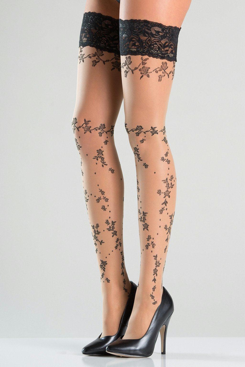 BW763 Thigh Highs Nude Black Female One Size Costumes & Lingerie - Tophatter Daily Deals