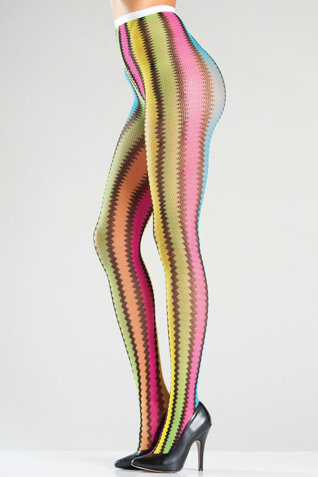 BW776 Pantyhose Rainbow Zigzag Rainbow Female One Size Costumes & Lingerie - Tophatter Daily Deals