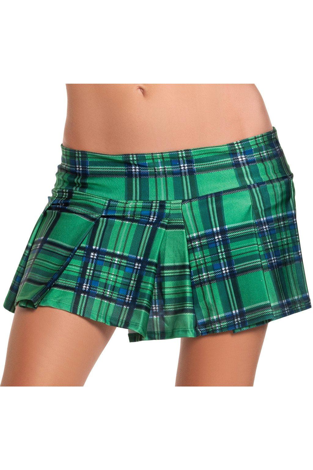 School Girls BW830GR Green Plaid Skirt Green Female Costumes & Lingerie - Tophatter Daily Deals