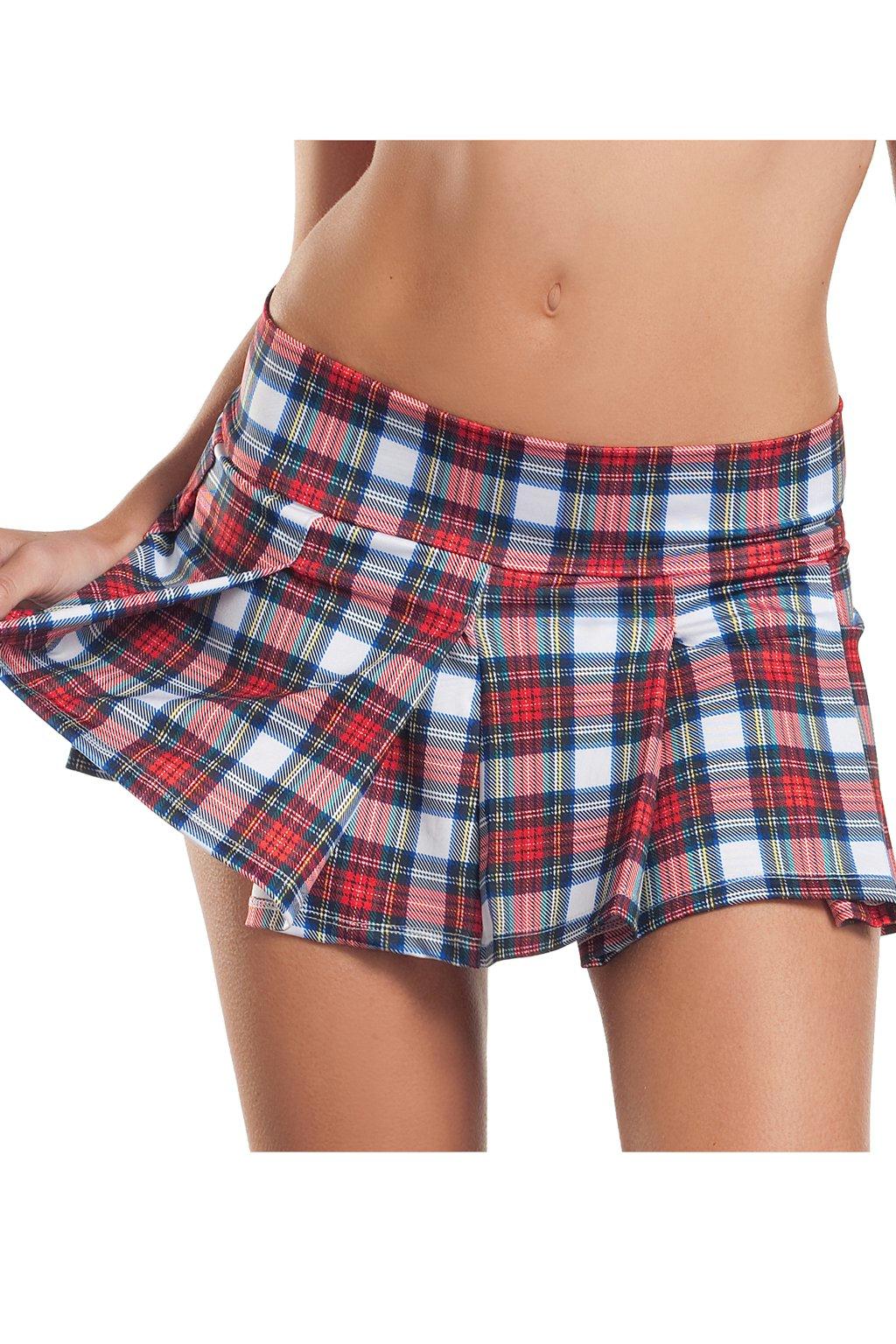 School Girls BW830WT White Plaid Skirt White Female Costumes & Lingerie - Tophatter Daily Deals