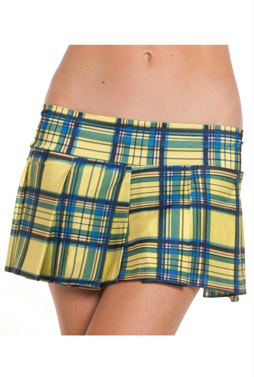School Girls BW830YW Yellow Plaid Skirt Yellow Female Costumes & Lingerie - Tophatter Daily Deals