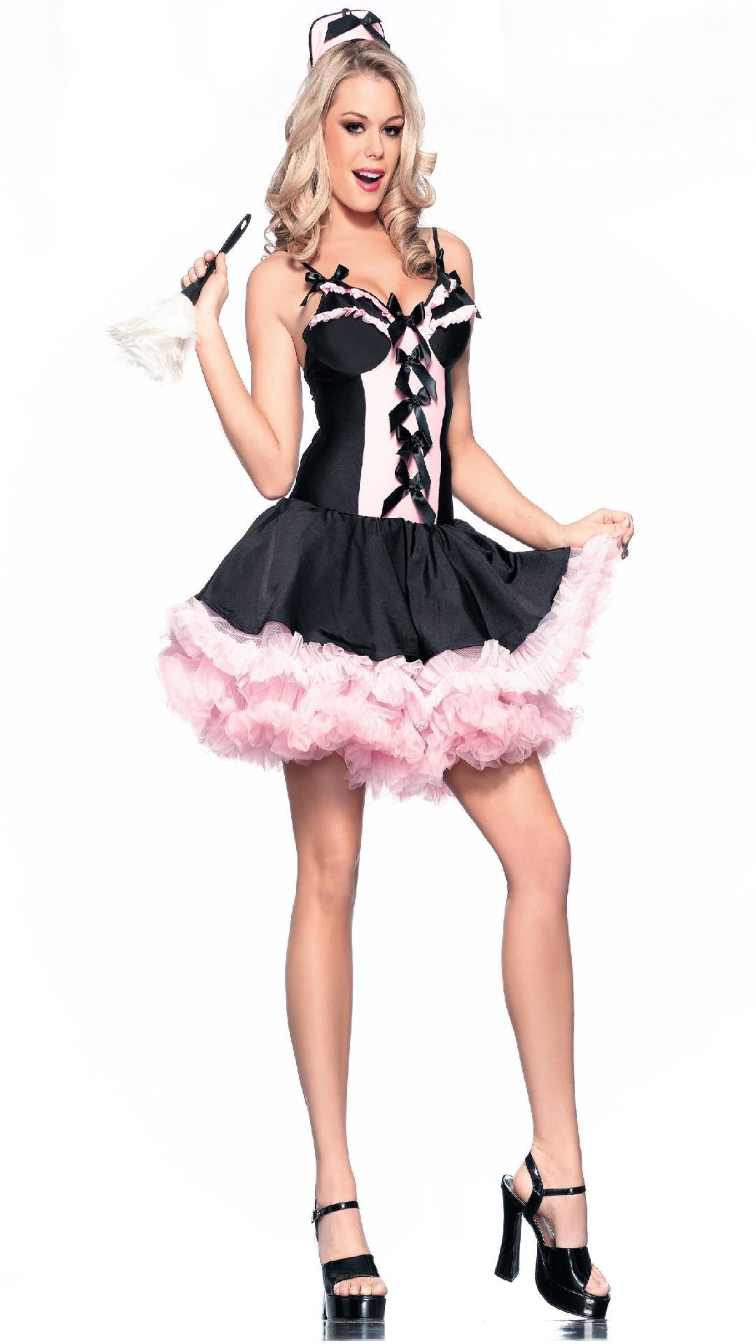 BW849 Sassy Maid Pink Black Female Costumes & Lingerie - Tophatter Daily Deals