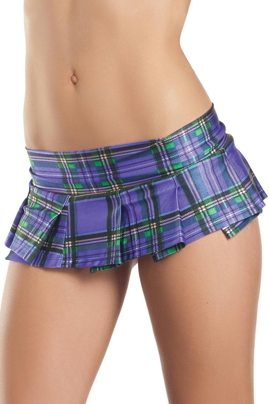 School Girls BW901PL Plaid Mini Skirt Plum Female Costumes & Lingerie - Tophatter Daily Deals