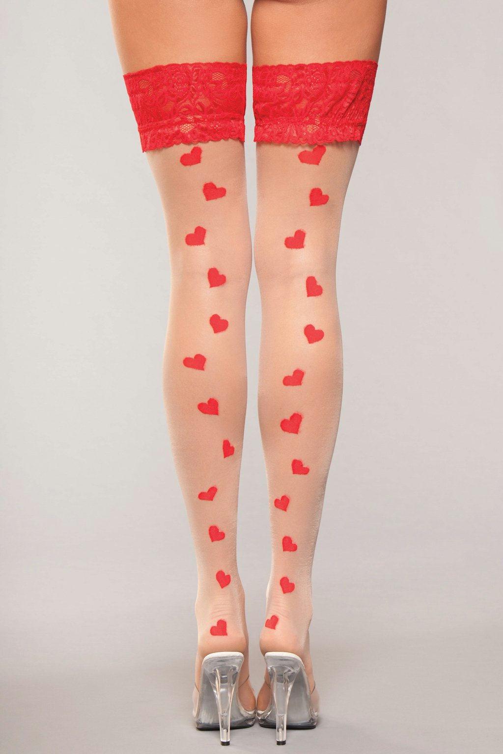 BWH800 Sweetheart Thigh Highs Red Female One Size Costumes & Lingerie - Tophatter Daily Deals