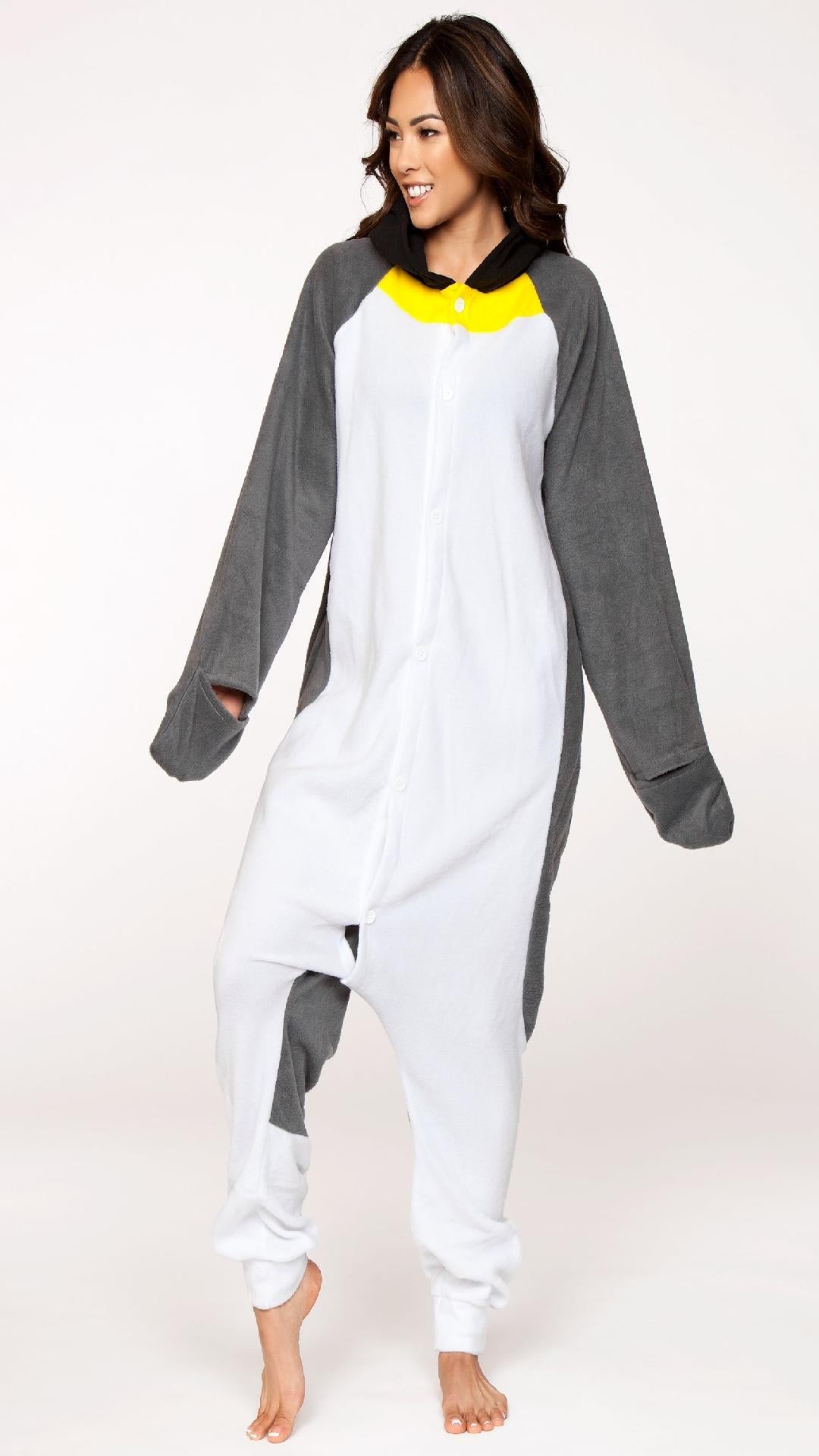 C1802 PENGUIN Adult Onesie Grey White Unisex Costumes & Lingerie - Tophatter Daily Deals