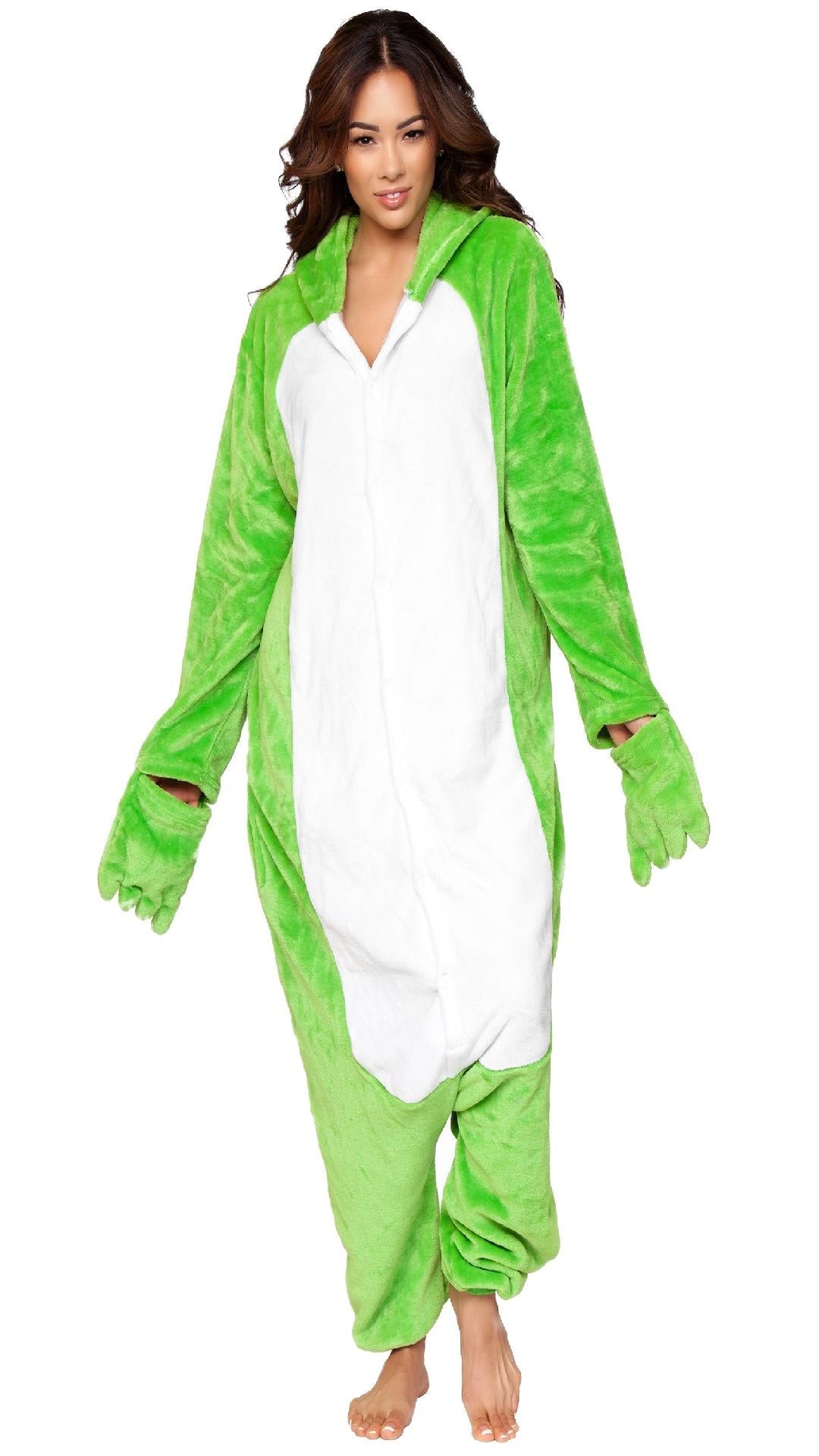 C1803 FROG Adult Onesie Green White Unisex Costumes & Lingerie - Tophatter Daily Deals