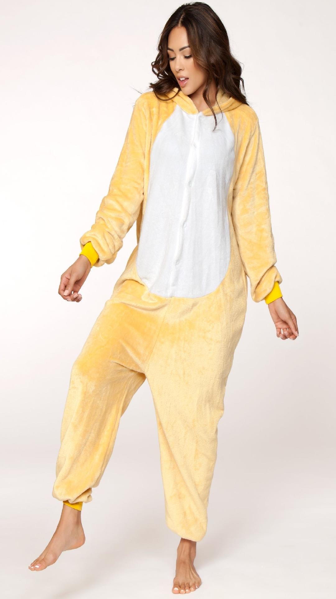 C1804 BEAR Adult Onesie Light Brown White Unisex Costumes & Lingerie - Tophatter Daily Deals