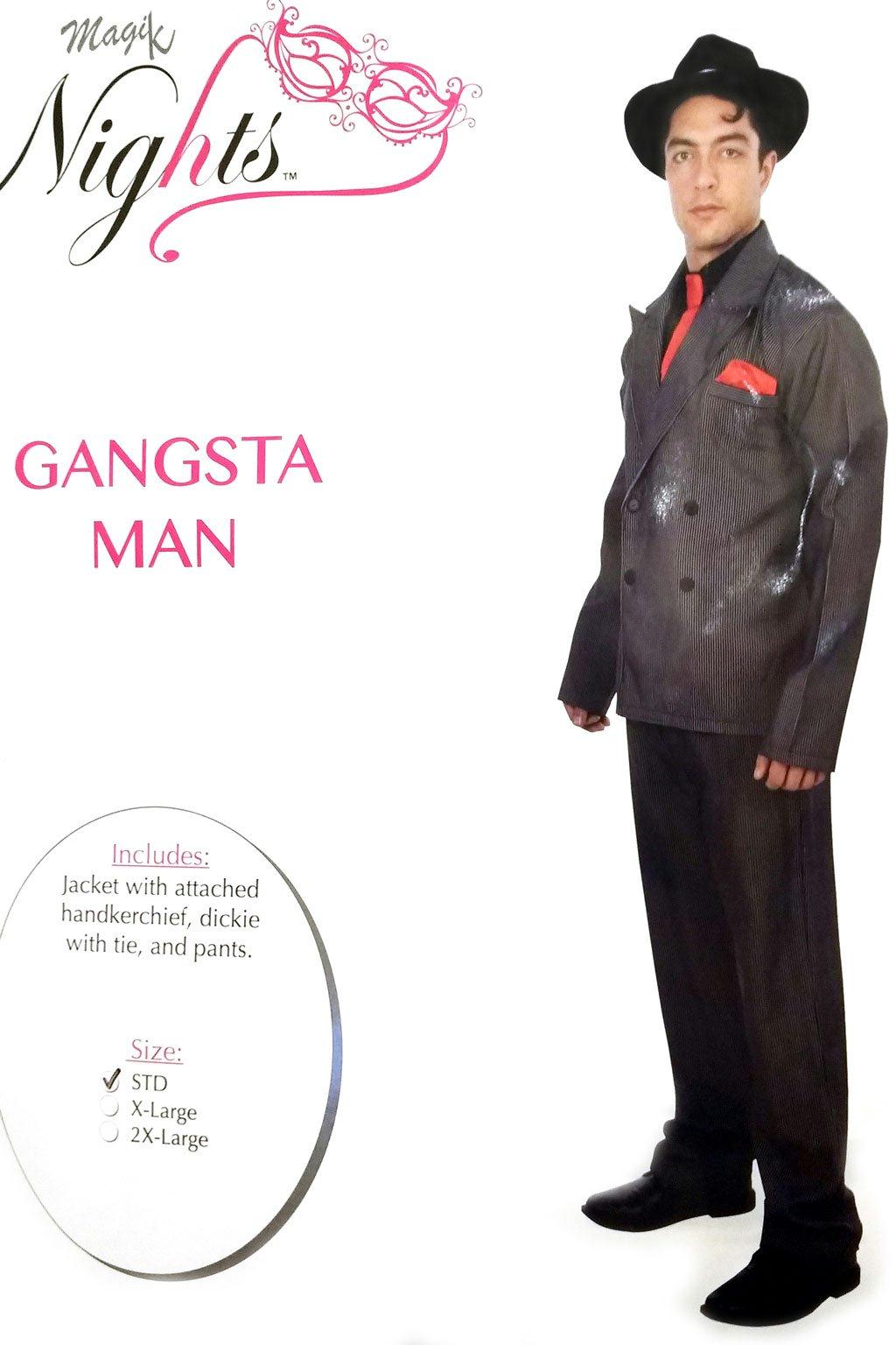 MG14023 Gangsta Man Black Red Male Standard Costumes & Lingerie - Tophatter Daily Deals