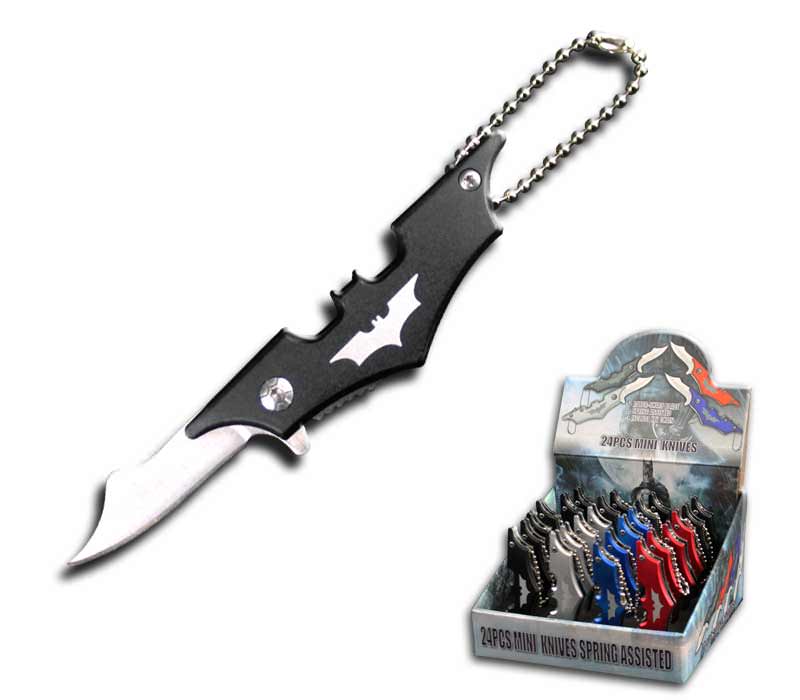 3" Closed 24 Pcs Mini Midnight Assisted Opening Knife Set in Display Box - Tophatter's Army Products & Self Defense Collectible Weapons - Tophatter Daily Deals