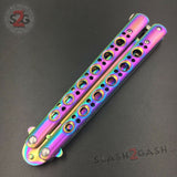 Butterfly Knife TRAINER Dull Balisong w/ Spring Latch - Rainbow Knife-Balisong - Tophatter Daily Deals