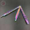 Butterfly Knife TRAINER Dull Balisong w/ Spring Latch - Rainbow Rainbow Knife-Balisong - Tophatter Daily Deals