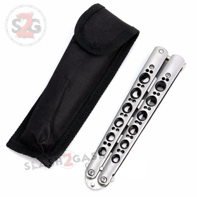 Classic Black Hole Butterfly Knife TRAINER Dull Practice Balisong Knife-Balisong - Tophatter Daily Deals