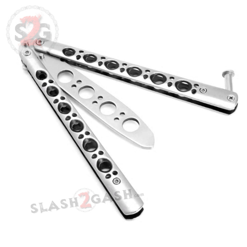 Classic Black Hole Butterfly Knife TRAINER Dull Practice Balisong Knife-Balisong - Tophatter Daily Deals