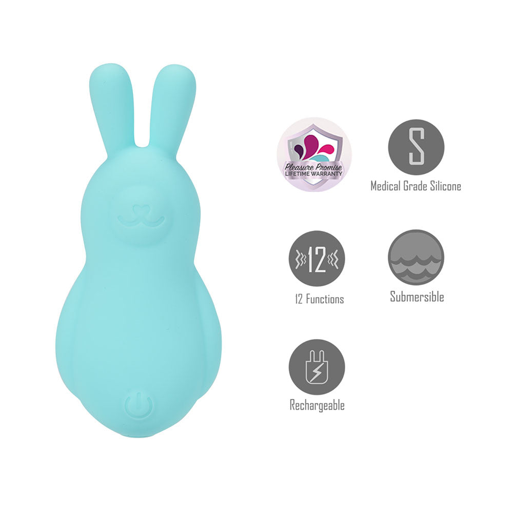 Maia Bri Teal 9 Centimeter Vibrating Bunny Bullet > Vibrators > Mini Vibrators - Tophatter Daily Deals