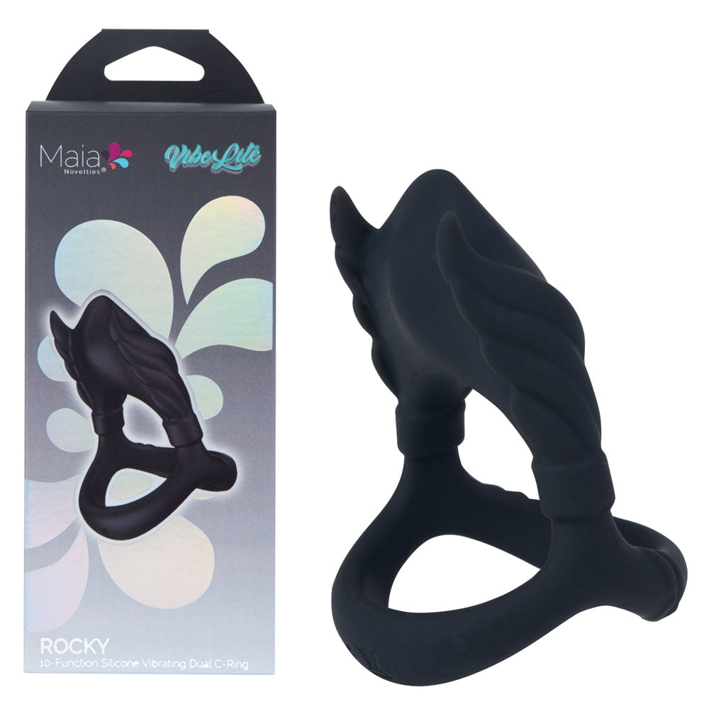 Maia Rocky USB Rechargeable Medical-Grade Silicone Vibrating Cock and Balls Ring > Cock Ring > Vibrating - Tophatter Daily Deals