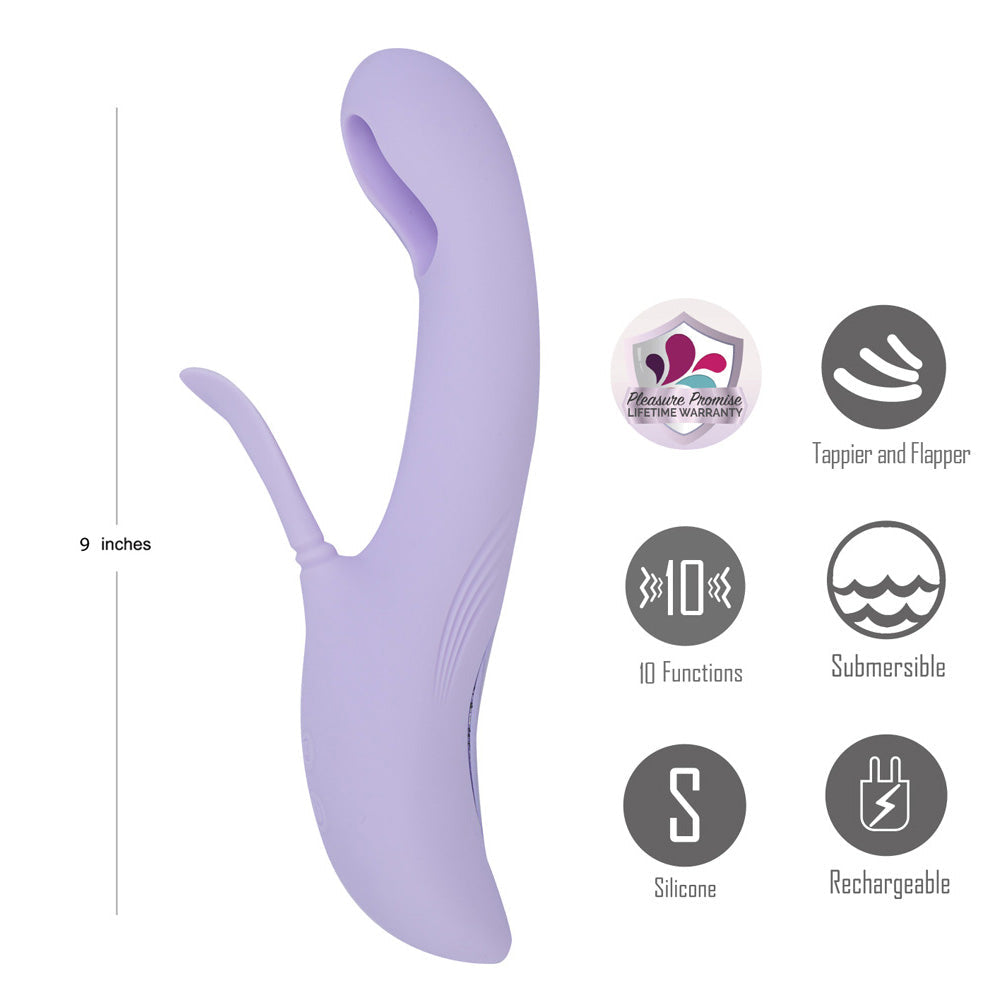Maia Charli – USB Rechargeable 22.9cm Flapping and Tapping Rabbit Vibrator > Vibrators > Ladies > Rabbit Multi - Tophatter Daily Deals
