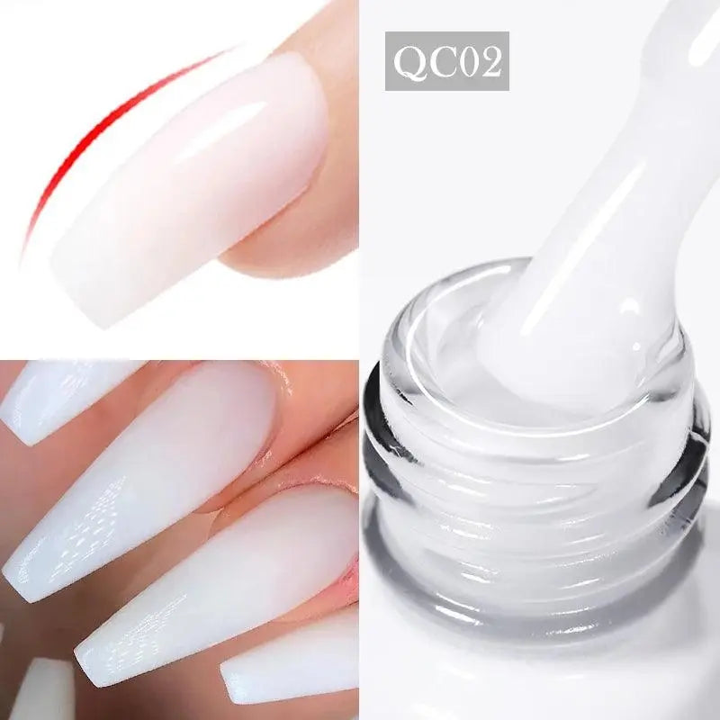 BORN PRETTY Milky White Jelly Nude Gel Nail Polish 10ml White Translucent Soak Off Gel Vernis Semi Permanent Need UV Light Cure - Tophatter Daily Deals