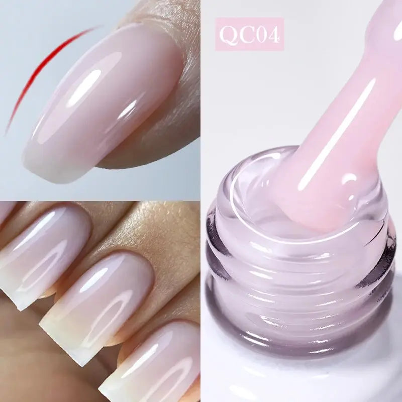 BORN PRETTY Milky White Jelly Nude Gel Nail Polish 10ml White Translucent Soak Off Gel Vernis Semi Permanent Need UV Light Cure - Tophatter Daily Deals