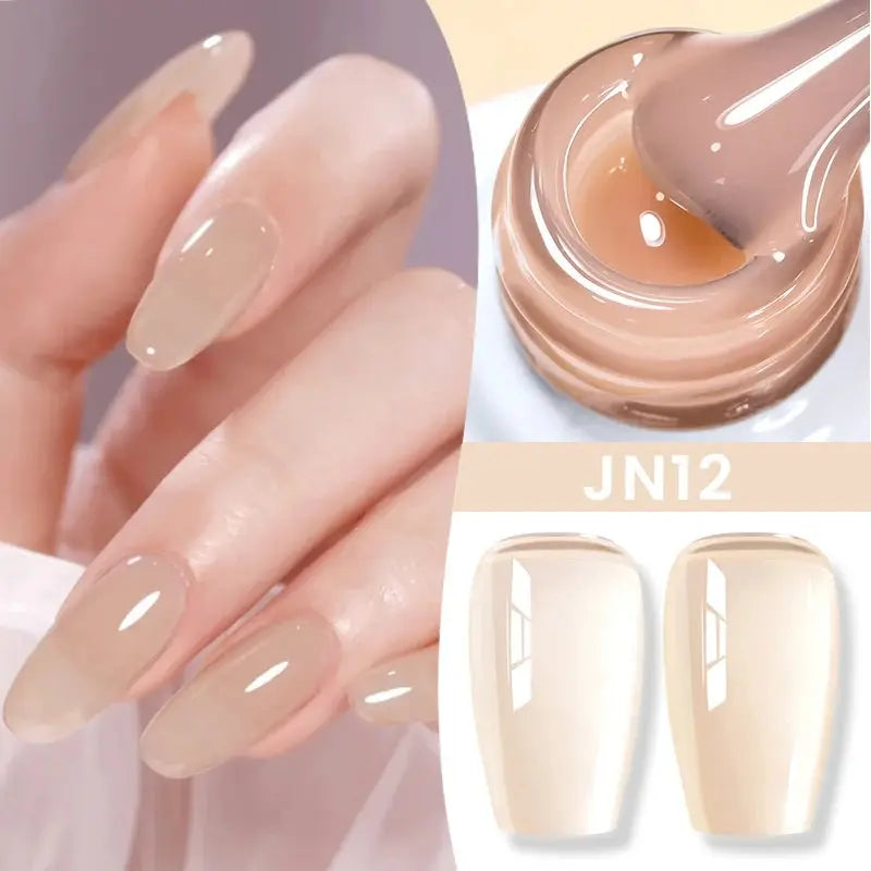 BORN PRETTY Milky White Jelly Nude Gel Nail Polish 10ml White Translucent Soak Off Gel Vernis Semi Permanent Need UV Light Cure - Tophatter Daily Deals