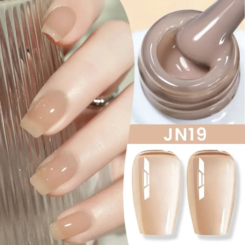 BORN PRETTY Milky White Jelly Nude Gel Nail Polish 10ml White Translucent Soak Off Gel Vernis Semi Permanent Need UV Light Cure - Tophatter Daily Deals