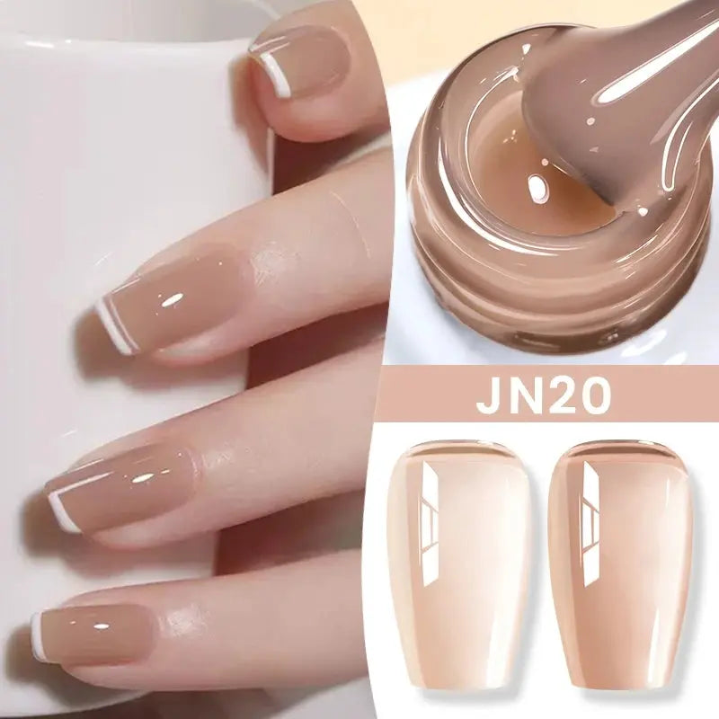 BORN PRETTY Milky White Jelly Nude Gel Nail Polish 10ml White Translucent Soak Off Gel Vernis Semi Permanent Need UV Light Cure - Tophatter Daily Deals