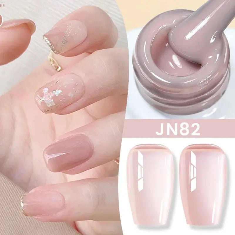 BORN PRETTY Milky White Jelly Nude Gel Nail Polish 10ml White Translucent Soak Off Gel Vernis Semi Permanent Need UV Light Cure - Tophatter Daily Deals