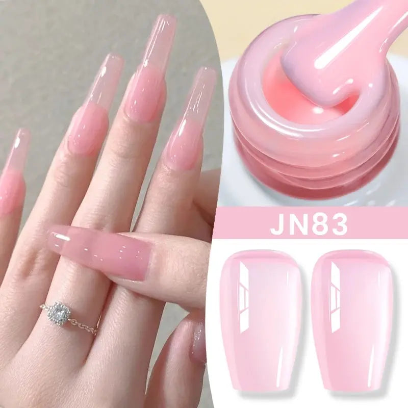 BORN PRETTY Milky White Jelly Nude Gel Nail Polish 10ml White Translucent Soak Off Gel Vernis Semi Permanent Need UV Light Cure - Tophatter Daily Deals
