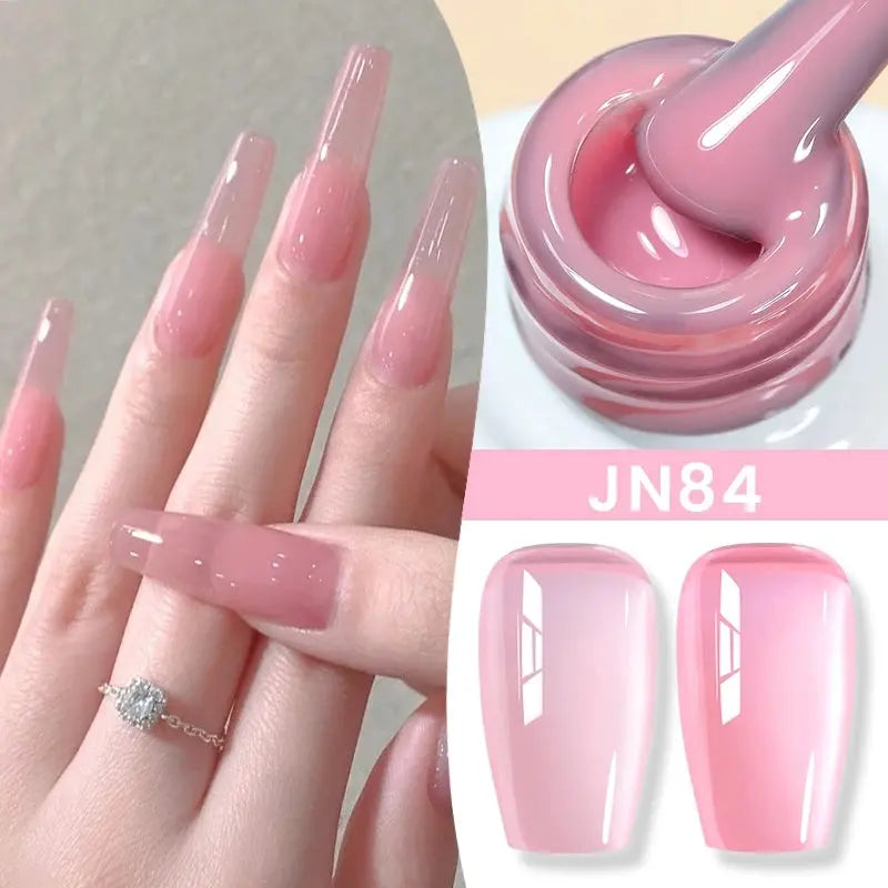 BORN PRETTY Milky White Jelly Nude Gel Nail Polish 10ml White Translucent Soak Off Gel Vernis Semi Permanent Need UV Light Cure - Tophatter Daily Deals