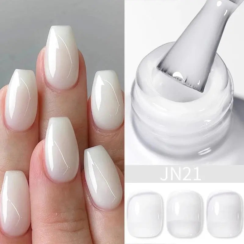 BORN PRETTY Milky White Jelly Nude Gel Nail Polish 10ml White Translucent Soak Off Gel Vernis Semi Permanent Need UV Light Cure - Tophatter Daily Deals