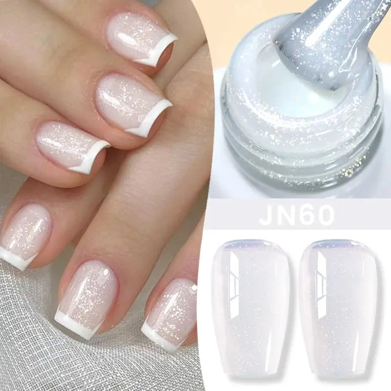 BORN PRETTY Milky White Jelly Nude Gel Nail Polish 10ml White Translucent Soak Off Gel Vernis Semi Permanent Need UV Light Cure - Tophatter Daily Deals
