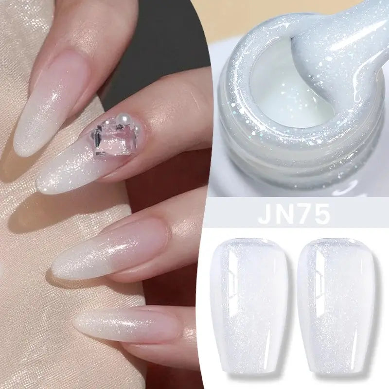 BORN PRETTY Milky White Jelly Nude Gel Nail Polish 10ml White Translucent Soak Off Gel Vernis Semi Permanent Need UV Light Cure - Tophatter Daily Deals