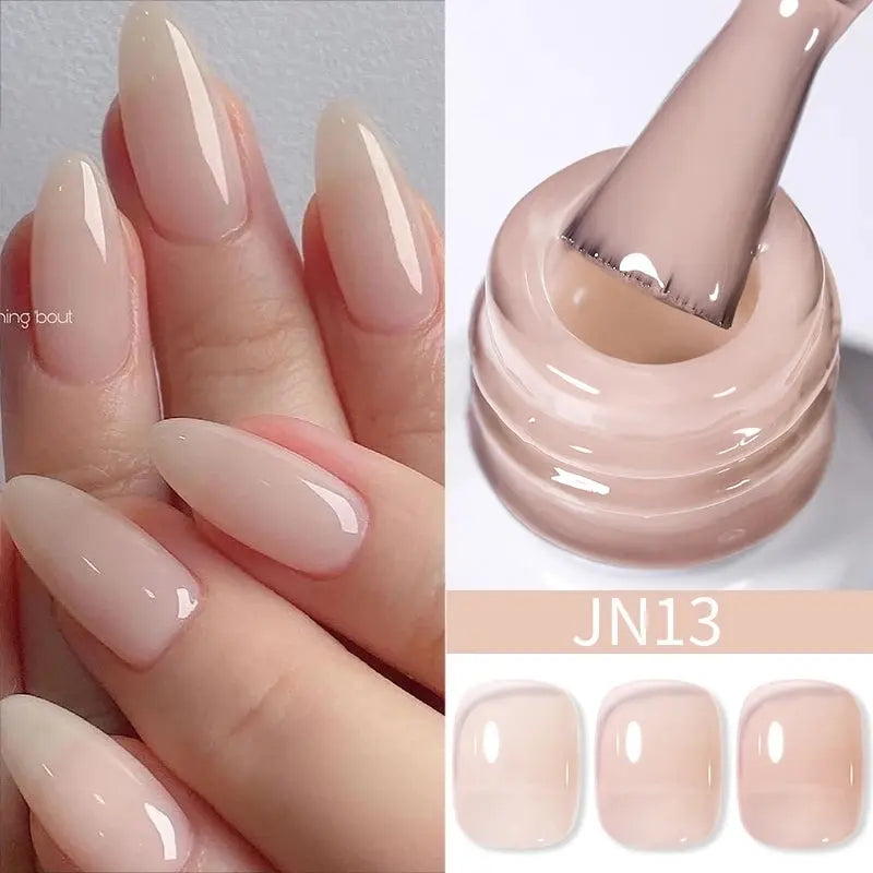 BORN PRETTY Milky White Jelly Nude Gel Nail Polish 10ml White Translucent Soak Off Gel Vernis Semi Permanent Need UV Light Cure - Tophatter Daily Deals