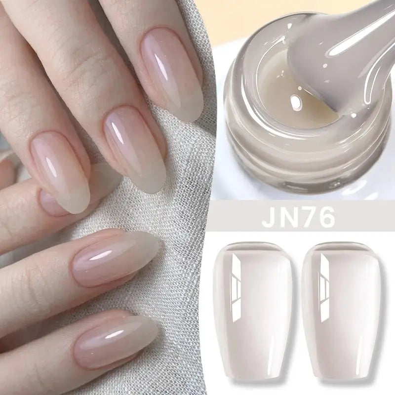 BORN PRETTY Milky White Jelly Nude Gel Nail Polish 10ml White Translucent Soak Off Gel Vernis Semi Permanent Need UV Light Cure - Tophatter Daily Deals