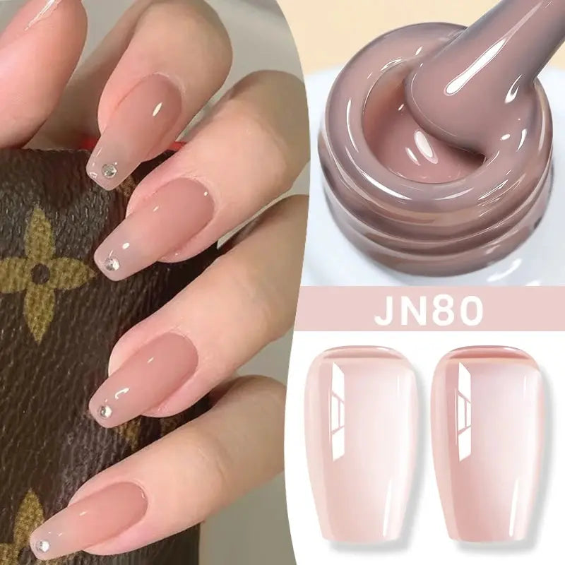 BORN PRETTY Milky White Jelly Nude Gel Nail Polish 10ml White Translucent Soak Off Gel Vernis Semi Permanent Need UV Light Cure - Tophatter Daily Deals