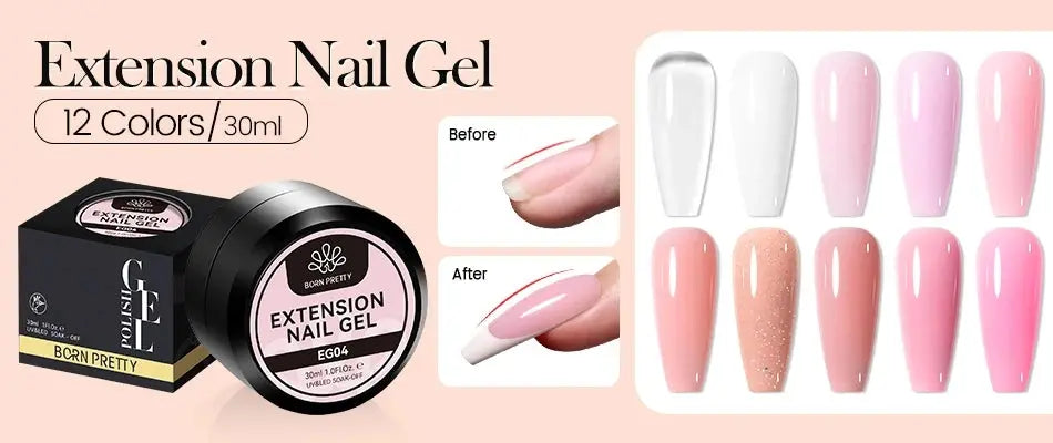 BORN PRETTY Milky White Jelly Nude Gel Nail Polish 10ml White Translucent Soak Off Gel Vernis Semi Permanent Need UV Light Cure - Tophatter Daily Deals