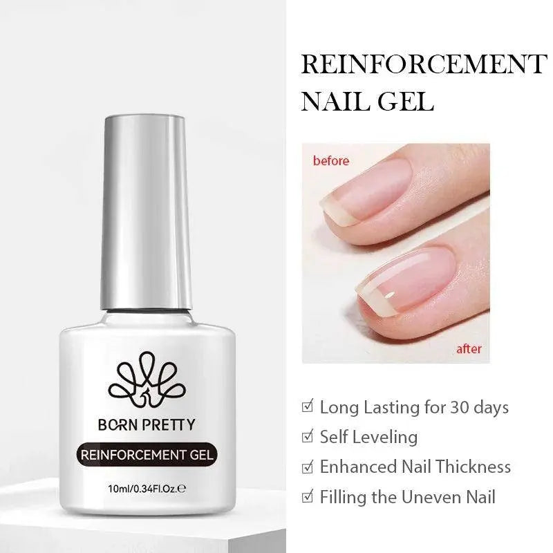 BORN PRETTY Milky White Jelly Nude Gel Nail Polish 10ml White Translucent Soak Off Gel Vernis Semi Permanent Need UV Light Cure Reinforcement Gel - Tophatter Daily Deals