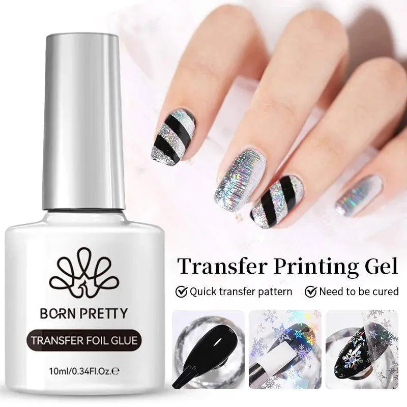 BORN PRETTY Milky White Jelly Nude Gel Nail Polish 10ml White Translucent Soak Off Gel Vernis Semi Permanent Need UV Light Cure Transfer foil gel - Tophatter Daily Deals
